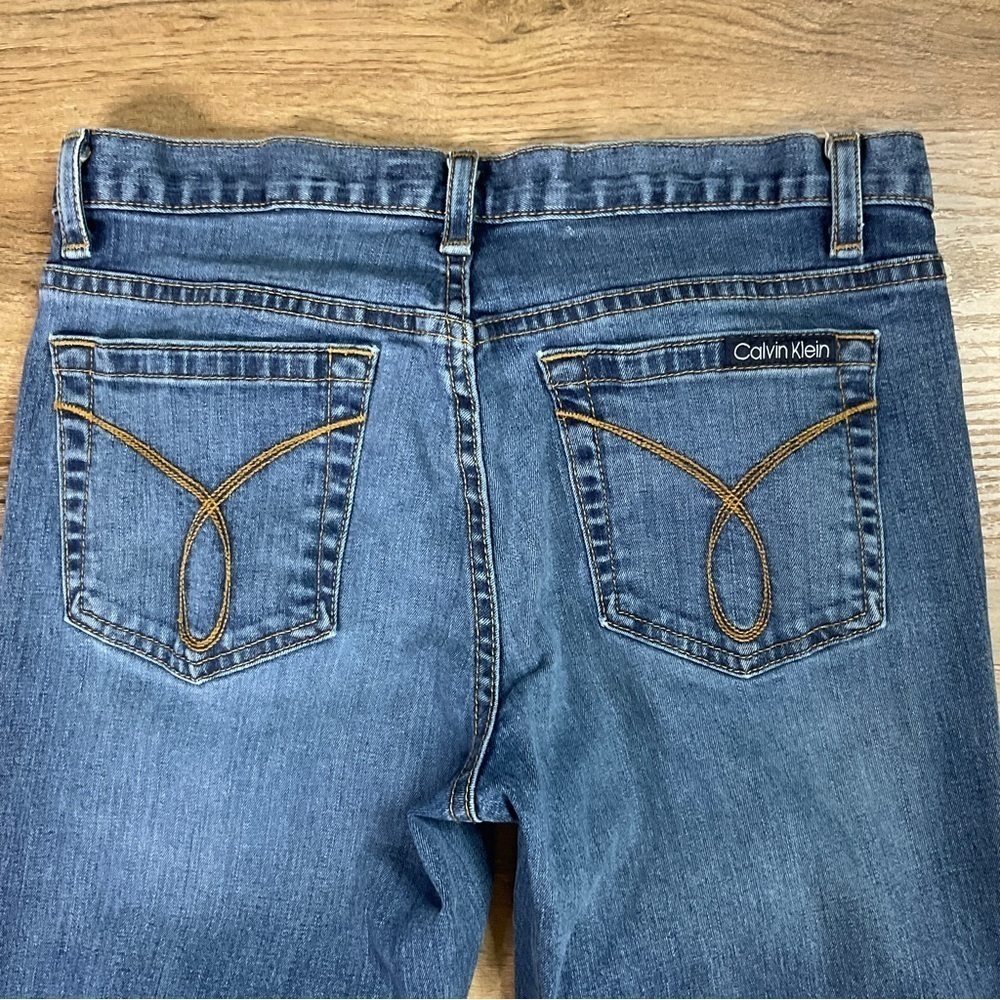 Calvin Klein Jeans Women’s Size 8 Flare Leg High Mid Rise Stretchy Blue - Picture 3 of 16